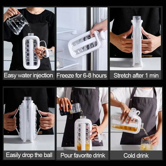 2-in-1 Ice Ball Maker & Chill Bottle