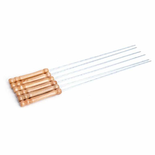BBQ Grill Skewers 12 Pcs – Wooden Handle | Barbecue Sticks for Grilling